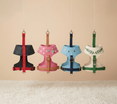 Embroidered Felt Dog Harness - Soft & Stylish Comfort Vest