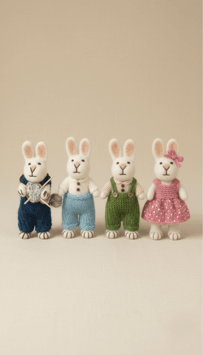 Handcrafted Felted Bunny