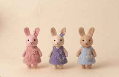 Spring Rabbit with Embroidered Dress